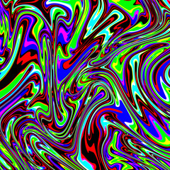 Marbled glitch abstract psychedelic texture, Trippy strip acid pattern. Neon color wavy background	