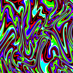 Marbled glitch abstract psychedelic texture, Trippy strip acid pattern. Neon color wavy background	
