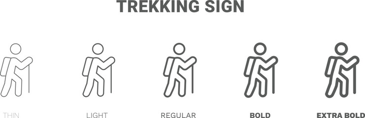 trekking sign icon. Thin, regular, bold and more trekking sign icon from sport and game collection. Editable trekking sign symbol can be used web and mobile