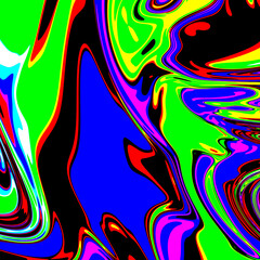 Marbled glitch abstract psychedelic texture, Trippy strip acid pattern. Neon color wavy background	