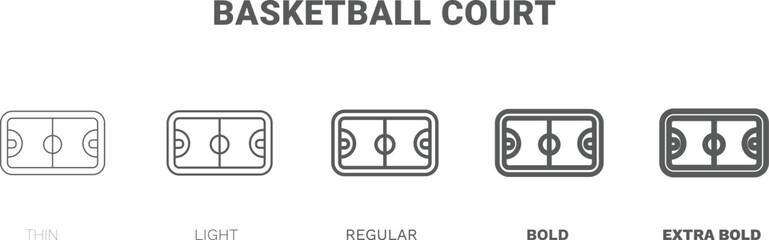 basketball court icon. Thin, regular, bold and more basketball court icon from sport and game collection. Editable basketball court symbol can be used web and mobile