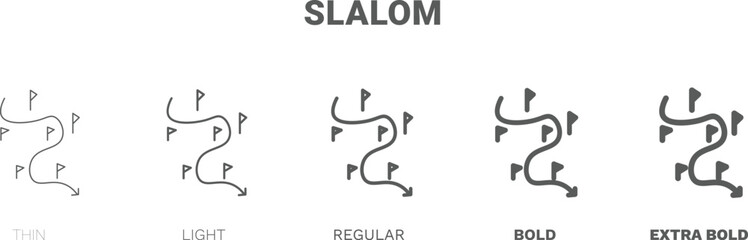 slalom icon. Thin, regular, bold and more slalom icon from sport and game collection. Editable slalom symbol can be used web and mobile