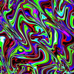 Marbled glitch abstract psychedelic texture, Trippy strip acid pattern. Neon color wavy background	