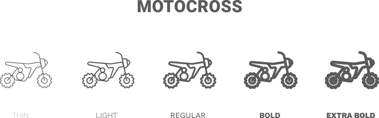 Fototapeta premium motocross icon. Thin, regular, bold and more motocross icon from sport and game collection. Editable motocross symbol can be used web and mobile