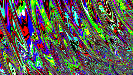 Marbled glitch abstract psychedelic texture, Trippy strip acid pattern. Neon color wavy background  © halftone vector