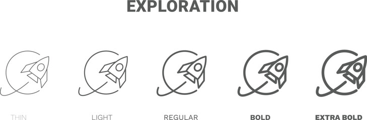 exploration icon. Thin, regular, bold and more style exploration icon from startup and strategy collection. Editable exploration symbol can be used web and mobile