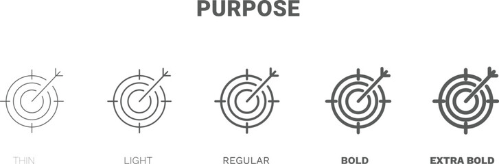 purpose icon. Thin, regular, bold and more style purpose icon from startup and strategy collection. Editable purpose symbol can be used web and mobile