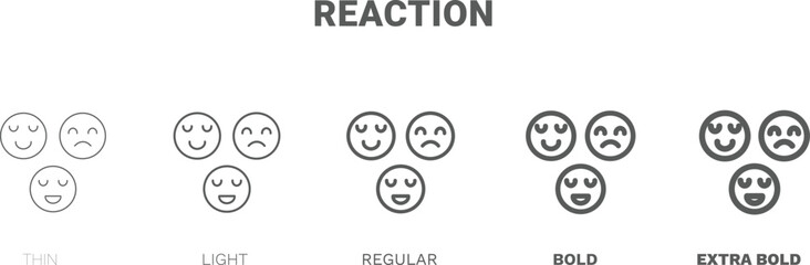 reaction icon. Thin, regular, bold and more style reaction icon from startup and strategy collection. Editable reaction symbol can be used web and mobile