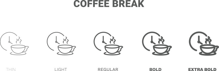 coffee break icon. Thin, regular, bold and more style coffee break icon from startup and strategy collection. Editable coffee break symbol can be used web and mobile