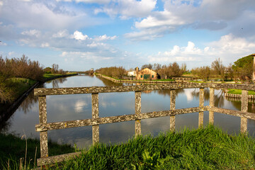 comacchio regional park delta del po lagoon city famous for its archaeological excavations and eel...