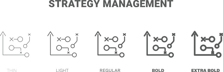 strategy management icon. Thin, regular, bold and more style strategy management icon from startup and strategy collection. Editable strategy management symbol can be used web and mobile