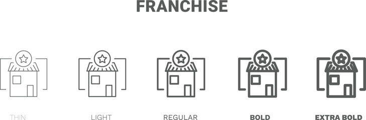 franchise icon. Thin, regular, bold and more style franchise icon from startup and strategy collection. Editable franchise symbol can be used web and mobile
