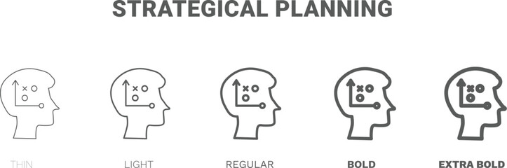 strategical planning icon. Thin, regular, bold and more style strategical planning icon from startup and strategy collection. Editable strategical planning symbol can be used web and mobile