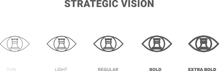strategic vision icon. Thin, regular, bold and more style strategic vision icon from startup and strategy collection. Editable strategic vision symbol can be used web and mobile
