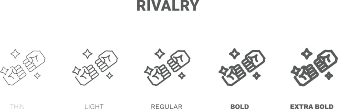 rivalry icon. Thin, regular, bold and more style rivalry icon from startup and strategy collection. Editable rivalry symbol can be used web and mobile