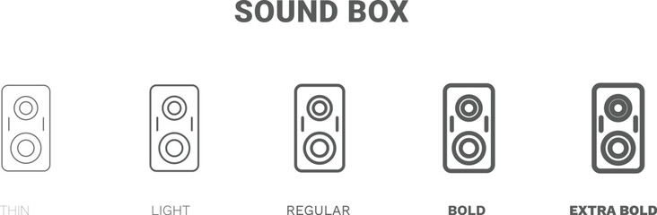 Fototapeta na wymiar sound box icon. Thin, regular, bold and more style sound box icon from technology collection. Editable sound box symbol can be used web and mobile