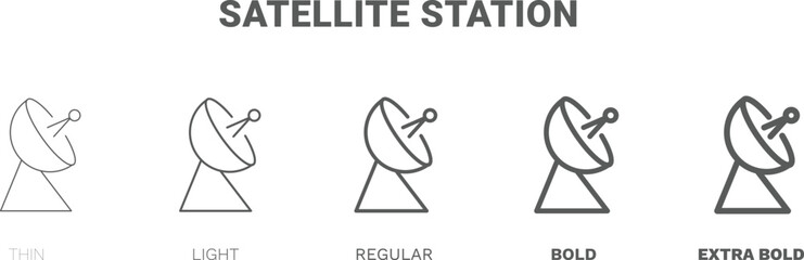 satellite station icon. Thin, regular, bold and more style satellite station icon from technology collection. Editable satellite station symbol can be used web and mobile