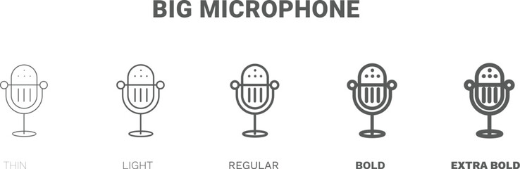 Fototapeta na wymiar big microphone icon. Thin, regular, bold and more style big microphone icon from technology collection. Editable big microphone symbol can be used web and mobile