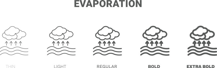evaporation icon. Thin, regular, bold and more style evaporation icon from technology collection. Editable evaporation symbol can be used web and mobile