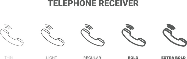 telephone receiver icon. Thin, regular, bold and more style telephone receiver icon from technology collection. Editable telephone receiver symbol can be used web and mobile