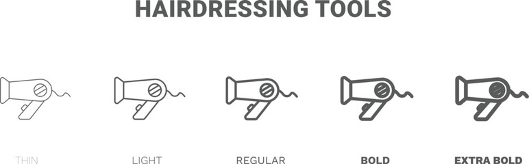 hairdressing tools icon. Thin, regular, bold and more style hairdressing tools icon from technology collection. Editable hairdressing tools symbol can be used web and mobile