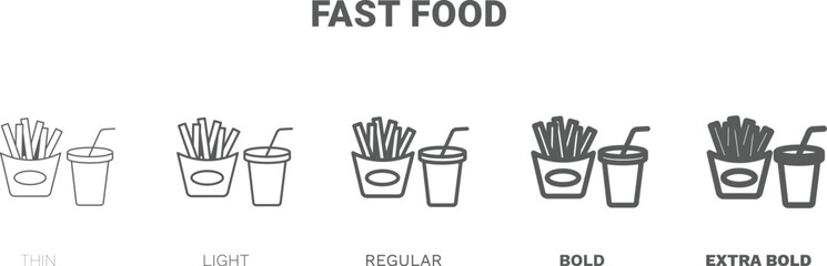 fast food icon. Thin, regular, bold and more style fast food icon from health and medical collection. Editable fast food symbol can be used web and mobile