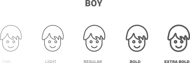 boy icon. Thin, regular, bold and more style boy icon from health and medical collection. Editable boy symbol can be used web and mobile