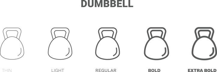 dumbbell icon. Thin, regular, bold and more style dumbbell icon from health and medical collection. Editable dumbbell symbol can be used web and mobile