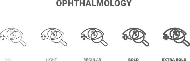 ophthalmology icon. Thin, regular, bold and more style ophthalmology icon from health and medical collection. Editable ophthalmology symbol can be used web and mobile