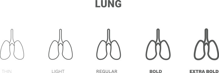 lung icon. Thin, regular, bold and more style lung icon from health and medical collection. Editable lung symbol can be used web and mobile