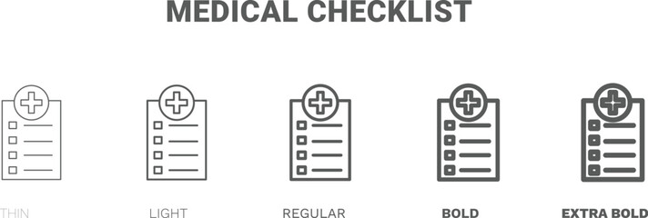 medical checklist icon. Thin, regular, bold and more style medical checklist icon from health and medical collection. Editable medical checklist symbol can be used web and mobile