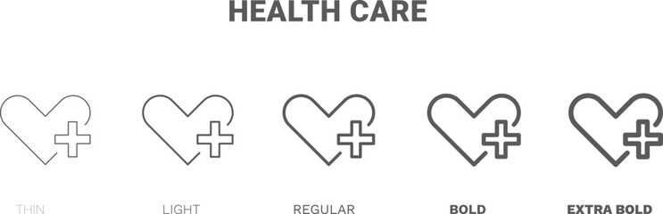 Obraz premium health care icon. Thin, regular, bold and more style health care icon from health and medical collection. Editable health care symbol can be used web and mobile
