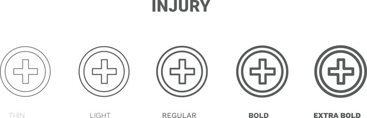 injury icon. Thin, regular, bold and more style injury icon from health and medical collection. Editable injury symbol can be used web and mobile