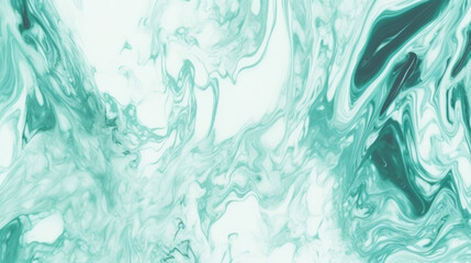 A vibrant abstract background of green fluid marble texture. Generative AI.