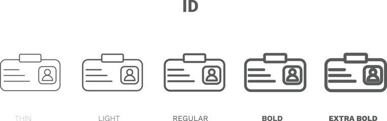 id icon. Thin, regular, bold and more style id icon from marketing collection. Editable id symbol can be used web and mobile