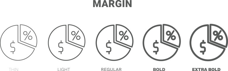 margin icon. Thin, regular, bold and more style margin icon from marketing collection. Editable margin symbol can be used web and mobile