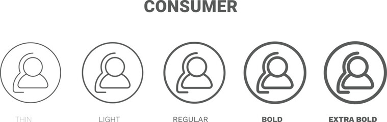 consumer icon. Thin, regular, bold and more style consumer icon from marketing collection. Editable consumer symbol can be used web and mobile