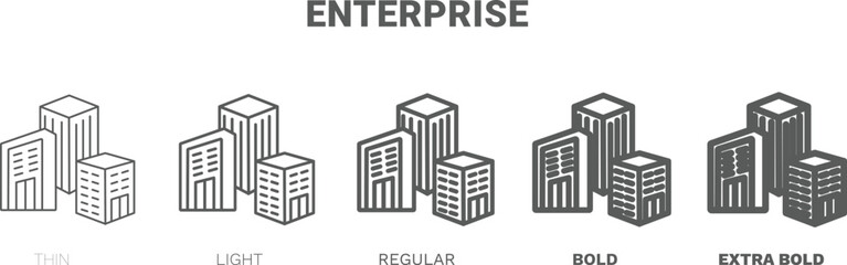 Fototapeta premium enterprise icon. Thin, regular, bold and more style enterprise icon from marketing collection. Editable enterprise symbol can be used web and mobile