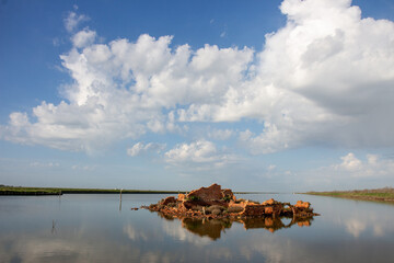 comacchio regional park delta del po lagoon city famous for its archaeological excavations and eel...