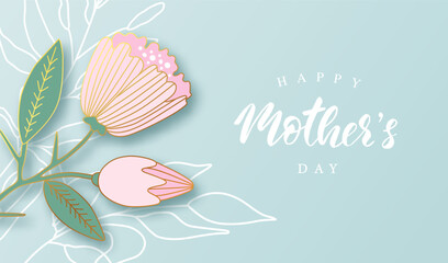 Happy Mother's Day Modern design with beautiful flower.Vector illustration is suitable for postcards, banners, advertising brochures and much more.