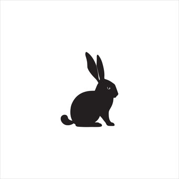 A nice rabbit silhouette vector art.