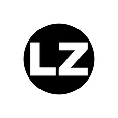 LZ company name initial letters monogram. LZ lettering icon.