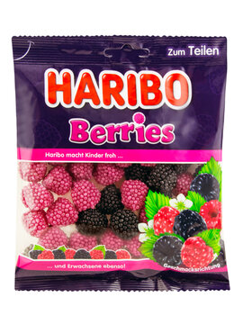 Haribo Berries Bonbons und Hintergrund transparent PNG cut out