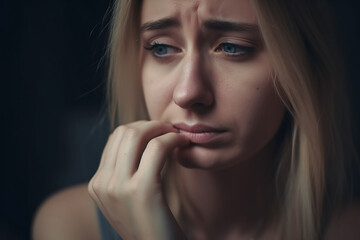 Mulher deprimida falando sobre seus problemas chorando