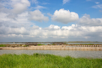 comacchio regional park delta del po lagoon city famous for its archaeological excavations and eel...