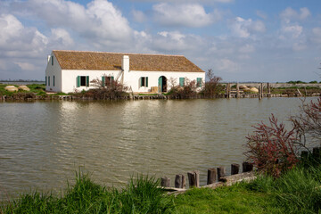 comacchio regional park delta del po lagoon city famous for its archaeological excavations and eel...