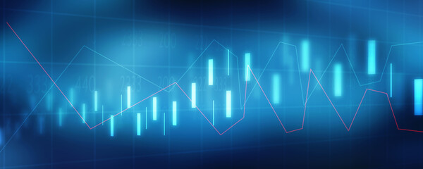 2d rendering Stock market online business concept. business Graph 
