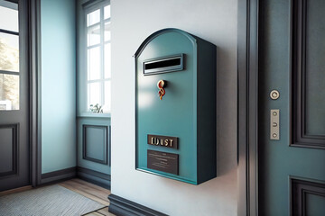 Modern Mailbox Design.  Home House Postbox Delivery. Generative AI