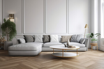 Fototapeta na wymiar modern living room with sofa generative ai
