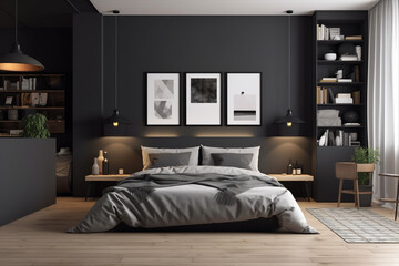 interior of bedroom generative ai